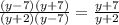 \frac{(y-7)(y+7)}{(y+2)(y-7)} = \frac{y+7}{y+2}