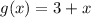 g(x)=3+x