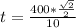 t= \frac{400* \frac{ \sqrt{2} }{2} }{10}