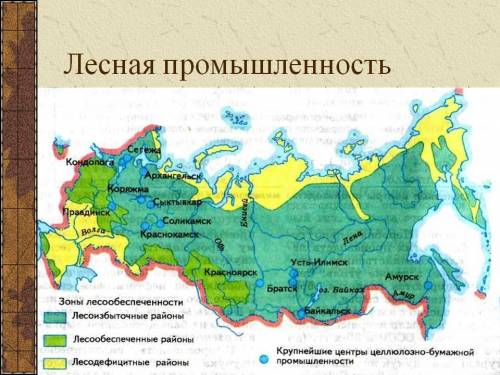 Укажите лесоизбыточные регионы россии