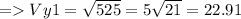 =Vy1=\sqrt{525}=5\sqrt{21}=22.91