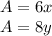 A=6x\\&#10;A=8y\\&#10;