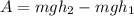 A=mgh_{2}-mgh_{1}