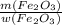 \frac{m(Fe _{2} O _{3} )}{w(Fe _{2} O _{3} )}