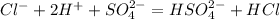 Cl^- + 2H^+ + SO_4^{2-} = HSO_4^{2-} + HCl