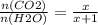 \frac{n(CO2)}{n(H2O)} = \frac{x}{x+1}