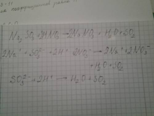 Написать ионное уравнение na2so3+ hno3