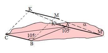 Прямая km параллельна стороне bc треугольника abc и не лежит в плоскости abc. выяснить взаимное расп