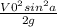 \frac{V0^2sin^2 a}{2g}