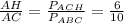 \frac{AH}{AC} = \frac{P_{ACH} }{P_{ABC} } = \frac{6}{10}