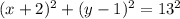 (x+2)^2+(y-1)^2=13^2