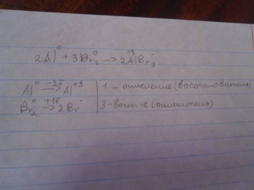 Сделайте овр 2al(0)+3br2(0)=2al(+3)br3(-1)