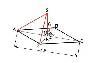 Через точку о пересечения диагоналей ромба abcd проведена прямая os, перпендикулярная к плоскости ро