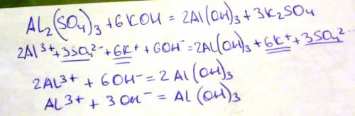 Составьте ионное уравнение: al2(so4)3+6koh=2al(oh)3+k2so4