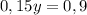 0,15y=0,9