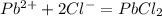 Pb^{2+} + 2Cl^{-} = PbCl_{2}