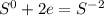 S^{0}+2e=S^{-2}