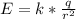 E= k*\frac{q}{ r^{2} }