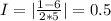 I= |\frac{1-6}{2*5}| =0.5