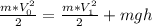 \frac{m* V_{0}^{2}}{2} = \frac{m* V_{1}^{2}} {2} + mgh