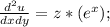 \frac{d^2u}{dxdy}=z*(e^x);