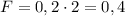 F=0,2\cdot 2=0,4