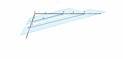 Дан угол aod и две параллельные плоскости α и β. плоскость α пересекает стороны угла oa и od соответ