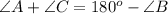 \angle A + \angle C=180^o-\angle B