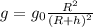 g=g _{0} \frac{R ^{2} }{(R+h) ^{2} }