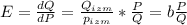 E= \frac{dQ}{dP}= \frac{Q_{izm}}{p_{izm}}* \frac{P}{Q}=b \frac{P}{Q} \\