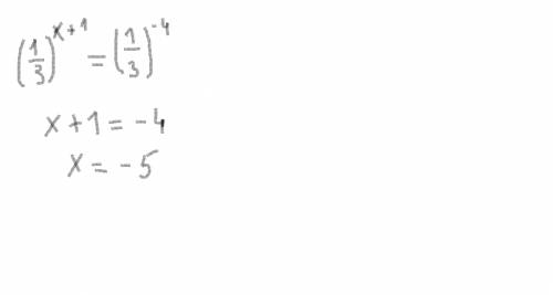 (1/3)^x+1=81 функции ^- в степени