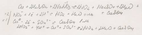 Используя метод электронного , составьте уравнение реакции: cu + … +h2so4 → no2 + … + na2so4 + h2o о