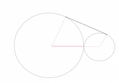 Нарисуйте рисунок к : два круга соприкосаются внешне. их радиусы относятся как 3: 1, а длина их обще