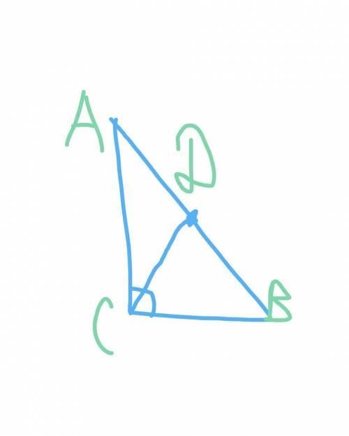 Утрикутнику abc відомо, що кут с= 90 градусів, ас=9 см, вс=12 см. на стороні ав позначено точку d та