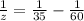 \frac{1}{z}= \frac{1}{35}- \frac{1}{60}