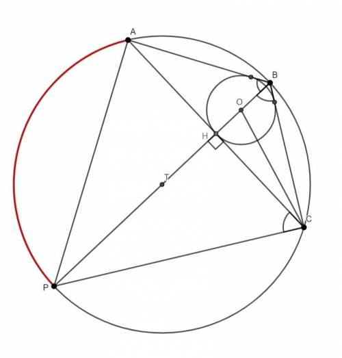 Втреугольник abc вписана окружность с центром в точке o. прямая bo вторично пересекает описанную окр