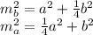 m^2_b=a^2+\frac{1}{4}b^2\\&#10;m^2_a=\frac{1}{4}a^2+b^2