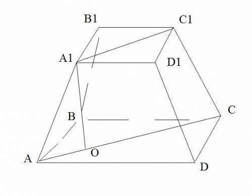 Вправильный четырехугольной усеченной пирамиде площадь диагонального сечения равна 7√2 см^2 . сторон
