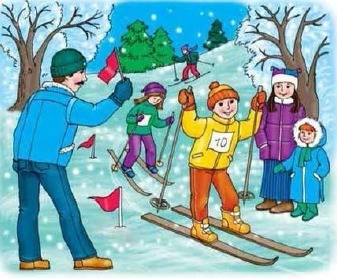 Укр мова 3кл скласти розповiдь за малюнком про зимовi дитячi змагання на лижах