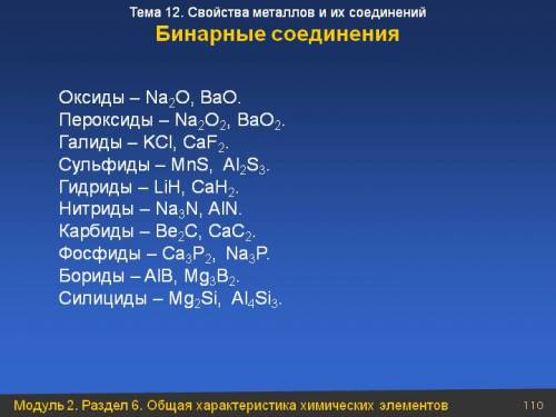 Классы неорганических соединений .бинарные соединения