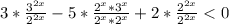 3* \frac{ 3^{2x} }{ 2^{2x} }-5* \frac{2^x*3^x}{2^x*2^x} +2* \frac{ 2^{2x} }{ 2^{2x} }<0