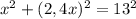 x^2+(2,4x)^2=13^2