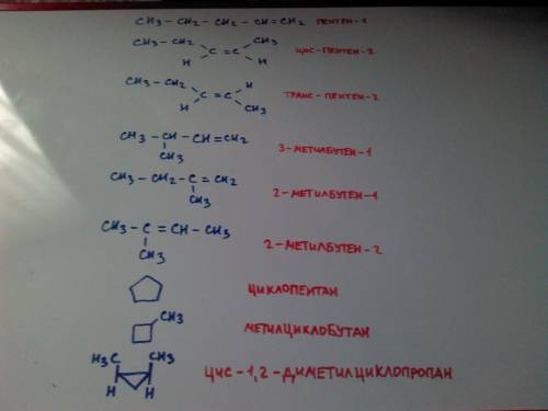 )задали по че-то непонятное, написали h3c-ch2-ch2-ch=ch2 и ниже выписать все изомеры. напишите изоме