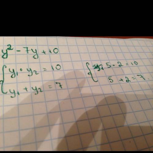 Решите с теоремы виета: y^2-7y+10=0