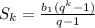 S_{k} = \frac{ b_{1}( q^{k}-1) }{q-1}