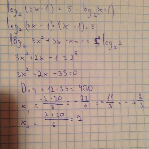 Ато < < логарифмическая функция > > 1. решить уравнения: а) log2(3x-1)=5-log2(x+1) б) lo