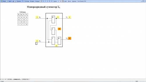 Нарисовать схему сумматора двоичных чисел с 2