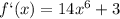 f`(x)=14x^6+3