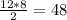 \frac{12*8}{2}=48