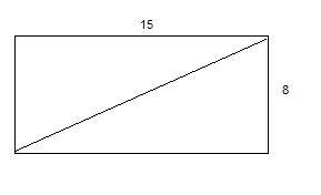 8класс 1.стороны прямоугольника 8 и 15 см. найти диагональ 2. в равнобедренной трапеции основания ро